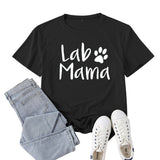 Boy Mama T Shirts Lab Mama Letter Print Short-Sleeve T-shirt