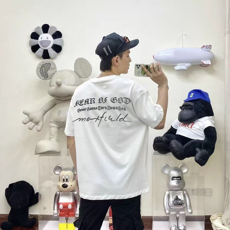 Fog Essentials Tshirts Fashion Brand Fog Fear Of God Letter Print Short-Sleeve Loose High Street T-shirt Men and Women