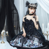 Gothic Lolita Harajuku Style Clothing Lolita Dress JSK Dark Light Flower Wedding Tea Party Small Skirt