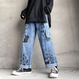 Sail Moon Jean Anime Print Jeans Denim Pants Autumn and Winter Cartoon Printed Loose Jeans