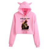 In Memory of Kobe Hoodie Kobe Peripheral Printed Women's Navel Cat Ears Hooded Sweater
