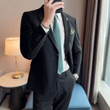 Seersucker Suit Striped Two-Piece Suit Dress