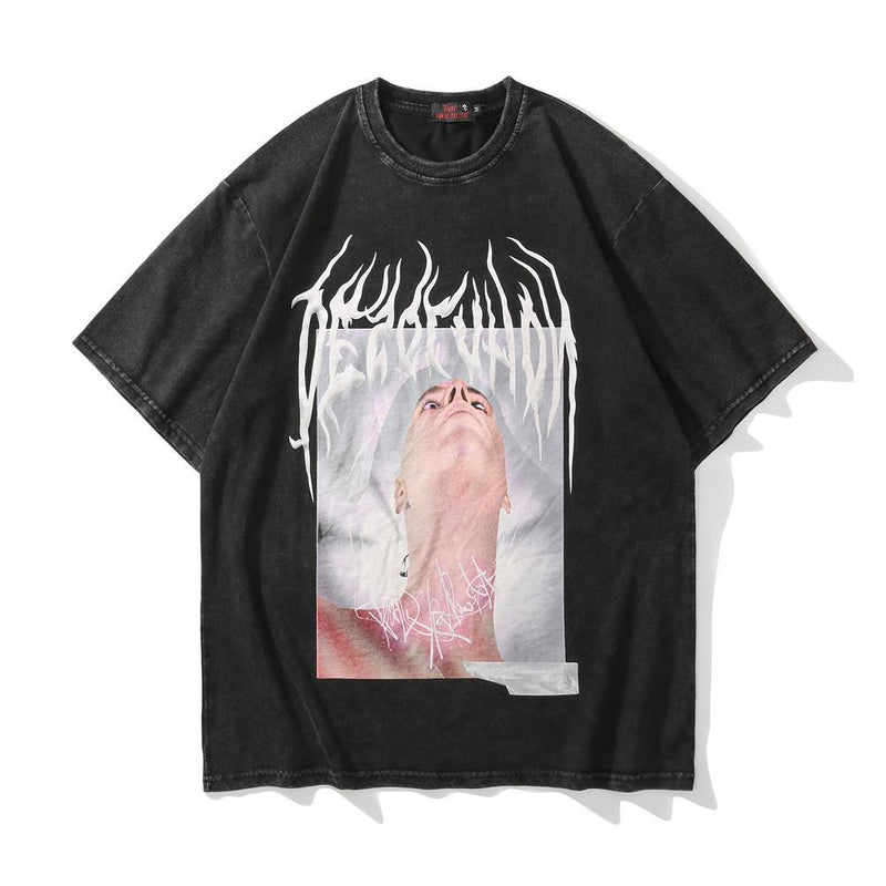 Men's T Shirt Summer Casual Tops Printed Short Sleeve T-shirt Men's round Neck Half Sleeve Street Trendy Half Sleeve Pullover