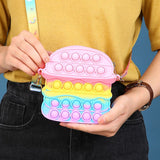 Pop Fidget Toys It Purse Hamburger Bag Pop It Children Coin Purse Silicone Messenger Bag Bubble Music