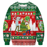 Black Christmas Sweater Christmas round Neck Sweater Casual Funny Santa Claus