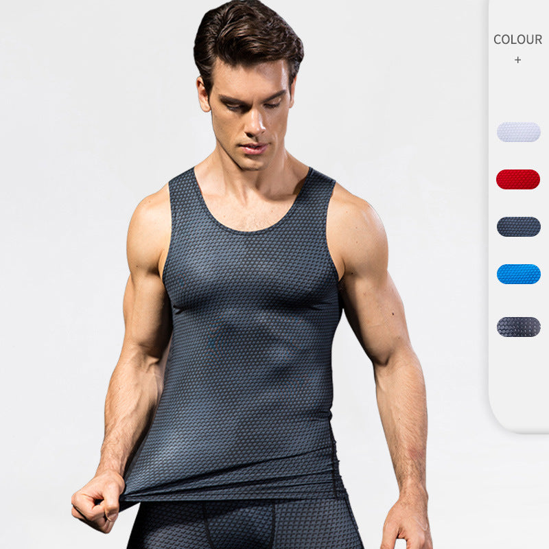 Moisture Wicking Shirts Men's 3D Three-Dimensional Printed Vest Fitness Running Training Vest Tight Stretch Quick Drying Clothes