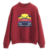 Back to the Future Costume Autumn and Winter Couple Wear Cartoon Printed Loose Sweatshirt