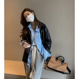 Beth Dutton Outfits Retro Biker's Leather Coat Women's Autumn and Winter Loose Jacket