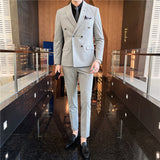 Double Brewed Seersucker Suit Men's Suit Fashion Slim Fit