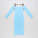 Emily Ratajkowski Dress Long Sleeve Tube Top Sexy Spaghetti Straps Knitted Dress