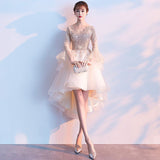 Prom Dresses Evening Gown Female Banquet Short-Length Daily Style Golden Bridesmaid Tuxedo Dress Student