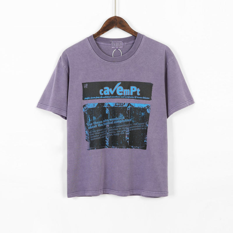 Cavempt Ce Cav @ Empt Ce Purple Male and Female Couple Short Sleeve