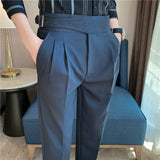 Men Trousers Slim-Fit Gentleman Straight Casual Pants Men