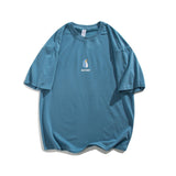 Men T Shirt Summer Casual Tops Men's Clothes Summer Wear Vintage Men's round Neck Short Sleeve Casual Wide Penguin Printed T-shirt