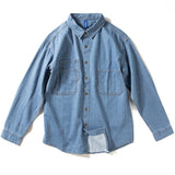 Denim Shirts Men's Long Sleeve Loose Casual Top Coat