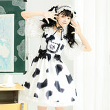 Gothic Lolita Harajuku Style Clothing Cow Handle Lolita Dress Cow Puff JSK Summer Light Lo Dress