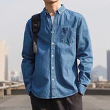 Denim Shirts Men's Long Sleeve Loose Casual Spring and Autumn Coat