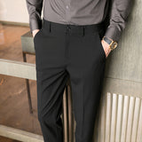 Men Trousers Slim Fit Business Casual Pants
