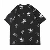 Men's T Shirt Summer Casual Tops Short Sleeve T-shirt Men's High Street Fashion Brand round Neck Half Sleeve BF Idle Style Trendy Loose Half Sleeve