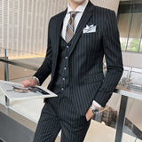 Seersucker Suit Suit Slim Three-Piece Suit