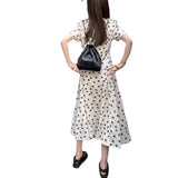 Black and White Dress V-neck Skirt French Dress