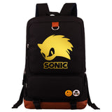Sonic Backpack Golden Game Sonic School Bag for Teenagers