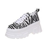 Cow Print Hey Dude Shoes Cow Pattern Canvas Shoes Women's Lace-up Height Increasing Insole Casual Sneakers