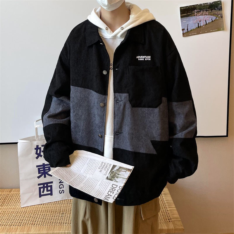 Corduroy Patch Jacket Coat Jacket Men's Spring and Autumn