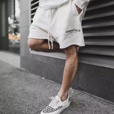 Fog Essentials Shorts Fog Loose Casual Shorts Fear Of God Double Line High Street Drawstring Reflective Embroidery Sports Shorts Men