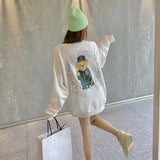 CHH Chrome Heart Sweatshirt Autumn and Winter Cartoon Bear Printed Crew Neck Sweatshirt Men's and Women's Tops