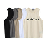 Fog Essentials Vest Fashion Brand Fear Of God Double Line Essentials Letter T-shirt Vest Fog High Street Bottoming Shirt Men