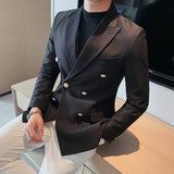 Double Brewed Seersucker Suit Autumn and Winter Suit Jacket Men's Casual