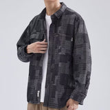 Denim Shirts Men's Long Sleeve Spring and Autumn Loose Casual Denim Shirt Coat