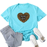 Boy Mama T Shirts Bengal Mama Leopard Print Heart Printing T-shirt