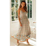 Beth Dutton Bohemian Dress Summer Spring Midi Dresses Summer Bohemian V-neck Skirt with Shoulder Straps Floral Dress