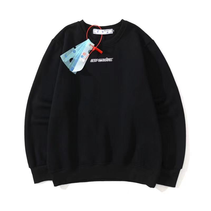 Off White Sweatshirts Long Sleeve round Neck Neck Neck Sweater for Men and Women