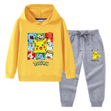 Children Pokemon Pikachu Hoodie & Pant Set Sweater Suit Cotton Trendy