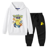 Children Pokemon Pikachu Hoodie & Pant Set Hooded Sweater Trousers Two-Piece Set Baby Cotton