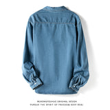 Men's Shirts Denim Shirt Men's Long Sleeve Autumn Shirt plus Size