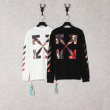 Off White Long Sleeve Round Neck Sweater Autumn And Winter Caravaggio Oil Painting Printing Crew Neck Pullover Sweatshirt