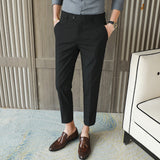 Men Trousers Embroidered Casual Suit Pants
