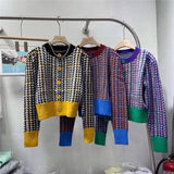 Preppy Aestitic Outfits Winter round Neck Cardigan Sweater