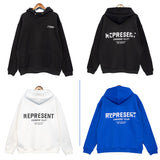 Present Hoodie Print Velvet Padded Hooded Sweatshirt Loose Casual Couple Autumn and Winter