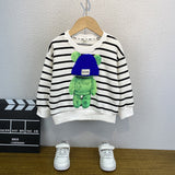 Toddler Boys Sweater Boys' Striped Sweater Base Shirt Spring Clothes