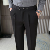 Men Trousers Slim Fit Casual Suit Pants
