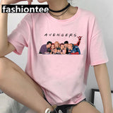 Friends Joey T Shirt Friends Pink Casual Loose-Fitting T-shirt