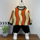 Toddler Boys Sweater Boys' Striped Sweater Spring and Autumn
