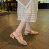 Nude Block Heel Sandals