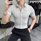 Men's Shirt Pinstripe Short Sleeve Shirt