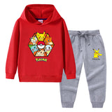 Children Pokemon Pikachu Hoodie & Pant Set Sweater Suit Cotton Trendy
